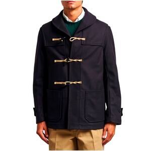 Gloverall Men's Navy Shawl Collar Classic Duffle Jacket Coat Size M